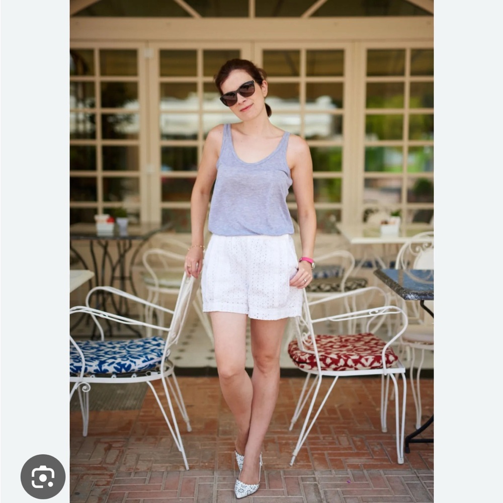 Croft & Barrow White High Waist Shorts eyelet material